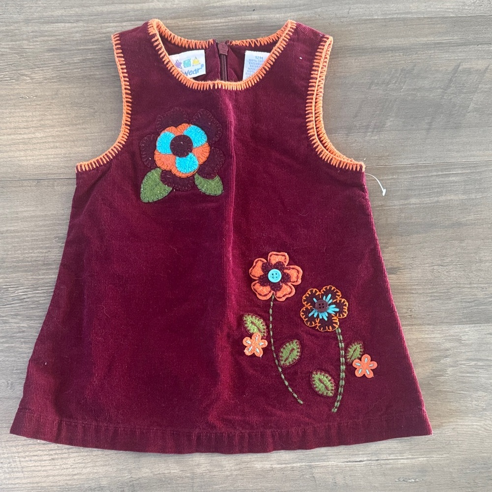 Embroidered Floral Velvet Dress